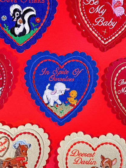 In Spite Of Ourselves Doily Valentine (patch + card) - PatchYaLater 