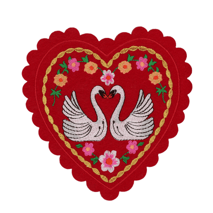 Swans Doily Card (patch + card)