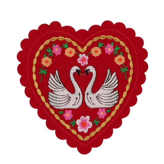 Swans Doily Card (patch + card)